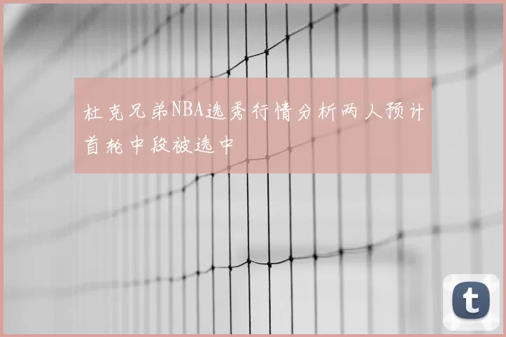杜克兄弟NBA选秀行情分析两人预计首轮中段被选中